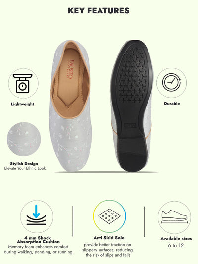 Men Sky Festive Embroidered Ethnic Half Cut Slip On Juttis and Mojaris for Wedding|Traditional Kurtas & Sherwani Shoe