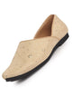 Men Golden Embroidery Sequin Ethnic Slip On Half Cut Juttis and Mojaris for Wedding|Festive Party Slip-On|Traditional Sherwani Shoes
