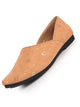 Men Orange Embroidery Sequin Ethnic Slip On Half Cut Juttis and Mojaris for Wedding|Festive Party Slip-On|Traditional Sherwani Shoes