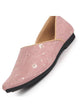 Men Pink Embroidery Sequin Ethnic Slip On Half Cut Juttis and Mojaris for Wedding|Festive Party Slip-On|Traditional Sherwani Shoes