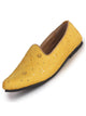 Men Yellow Embroidery Sequin Ethnic Slip On Juttis and Mojaris for Wedding|Festive Party Slip-On Kurta Shoe|Traditional Sherwani Shoes