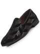 Men Black Gold Silk Zardosi Sequin Velvet Ethnic Slip On Juttis and Mojaris for Wedding|Traditional Sherwani Shoes|Prom Slip-On Tuxedo Shoes
