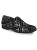 Men Black Silver Silk Zardosi Sequin Velvet Ethnic Slip On Juttis and Mojaris for Wedding|Indian Traditional Sherwani Shoes|Groom Slip On Shoes