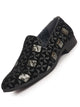 Men Black Gold Silk Zardosi Sequin Velvet Ethnic Slip On Juttis and Mojaris for Festive|Traditional Sherwani Shoes for Wedding|Cocktail Slip On Shoes
