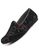 Men Black Silk Zardosi Sequin Velvet Ethnic Slip On Juttis and Mojaris for Wedding|Traditional Sherwani Shoes|Tuxedo Slip-On Shoes