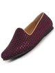 FAUSTO Men Maroon Embroidery Sequin Ethnic Slip On Juttis and Mojaris for Wedding|Traditional Sherwani Shoes|Party Slip-On Kurta Shoe