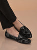 Men Black Silk Zardosi Sequin Velvet Ethnic Slip On Juttis and Mojaris for Wedding|Indian Traditional Sherwani Shoes|Groom Slip On Shoes