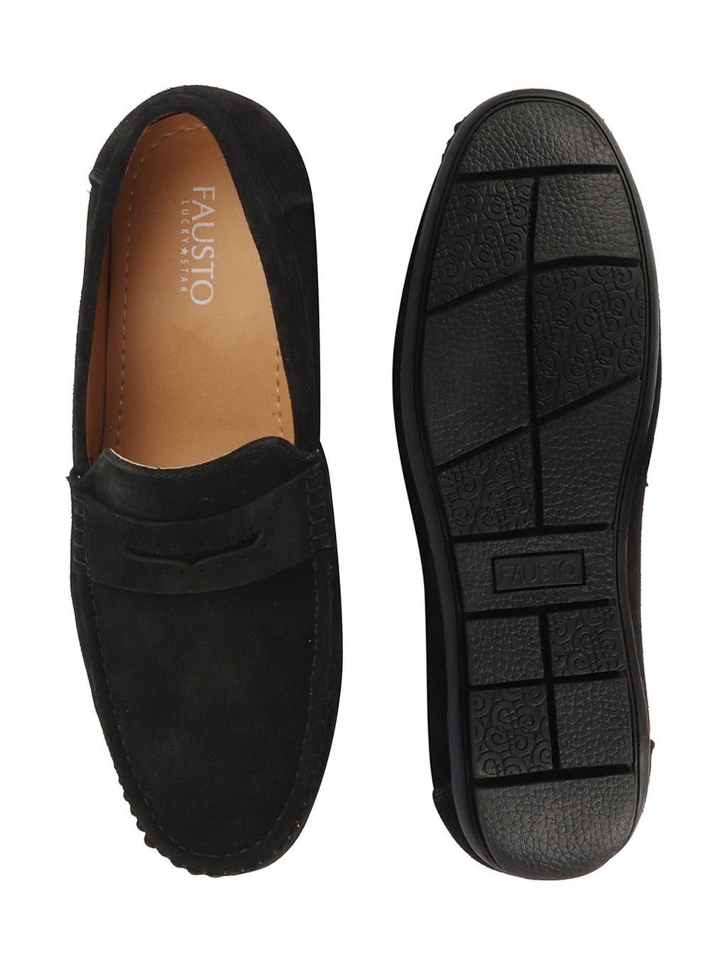 Shop Men Black Suede Leather Side Stitched Slip On Driving Loafer|Party Loafer|Moccasin For Wedding Party Online.