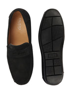 Shop Men Black Suede Leather Side Stitched Slip On Driving Loafer|Party Loafer|Moccasin For Wedding Party Online.