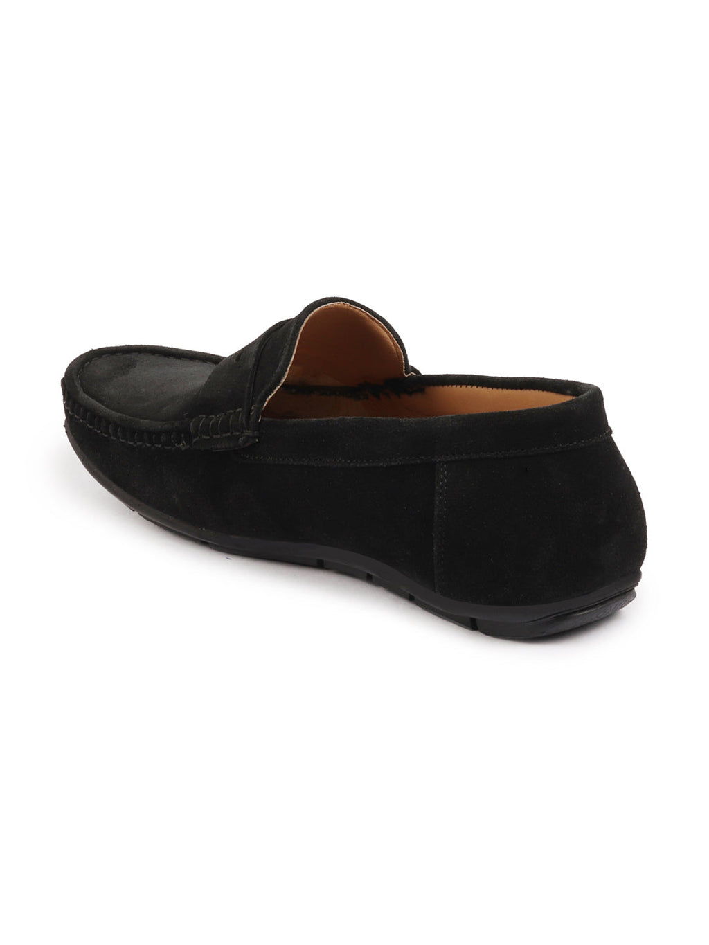 Shop Men Black Suede Leather Side Stitched Slip On Driving Loafer|Party Loafer|Moccasin For Wedding Party Online.