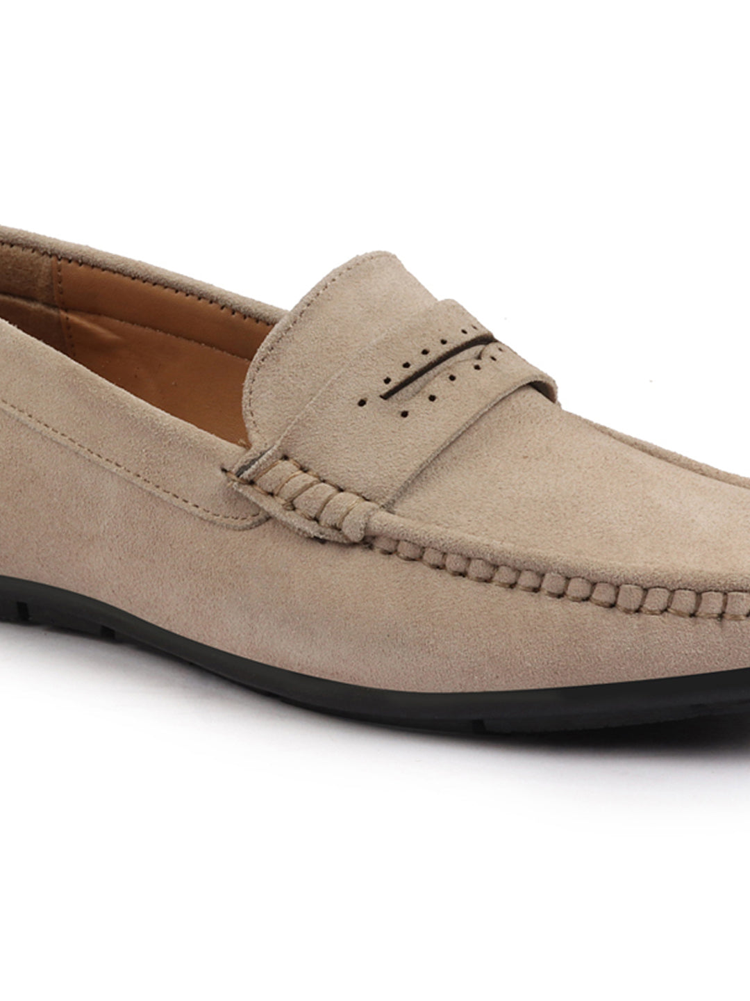 Shop Men Camel Suede Leather Side Stitched Slip On Driving Loafer|Party Loafer|Moccasin For Wedding Party Online.