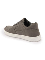 Shop Men Grey Classic Lace Up Low Ankle Breathable Sneaker Shoe|Contrast With White Sole Casual Shoe Sneaker Online.