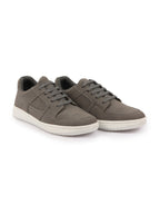 Shop Men Grey Classic Lace Up Low Ankle Breathable Sneaker Shoe|Contrast With White Sole Casual Shoe Sneaker Online.