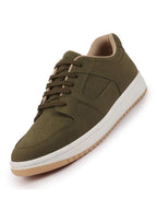 Shop Men Olive Classic Lace Up Low Ankle Breathable Sneaker Shoe|Contrast With White Sole Casual Shoe Sneaker Online.