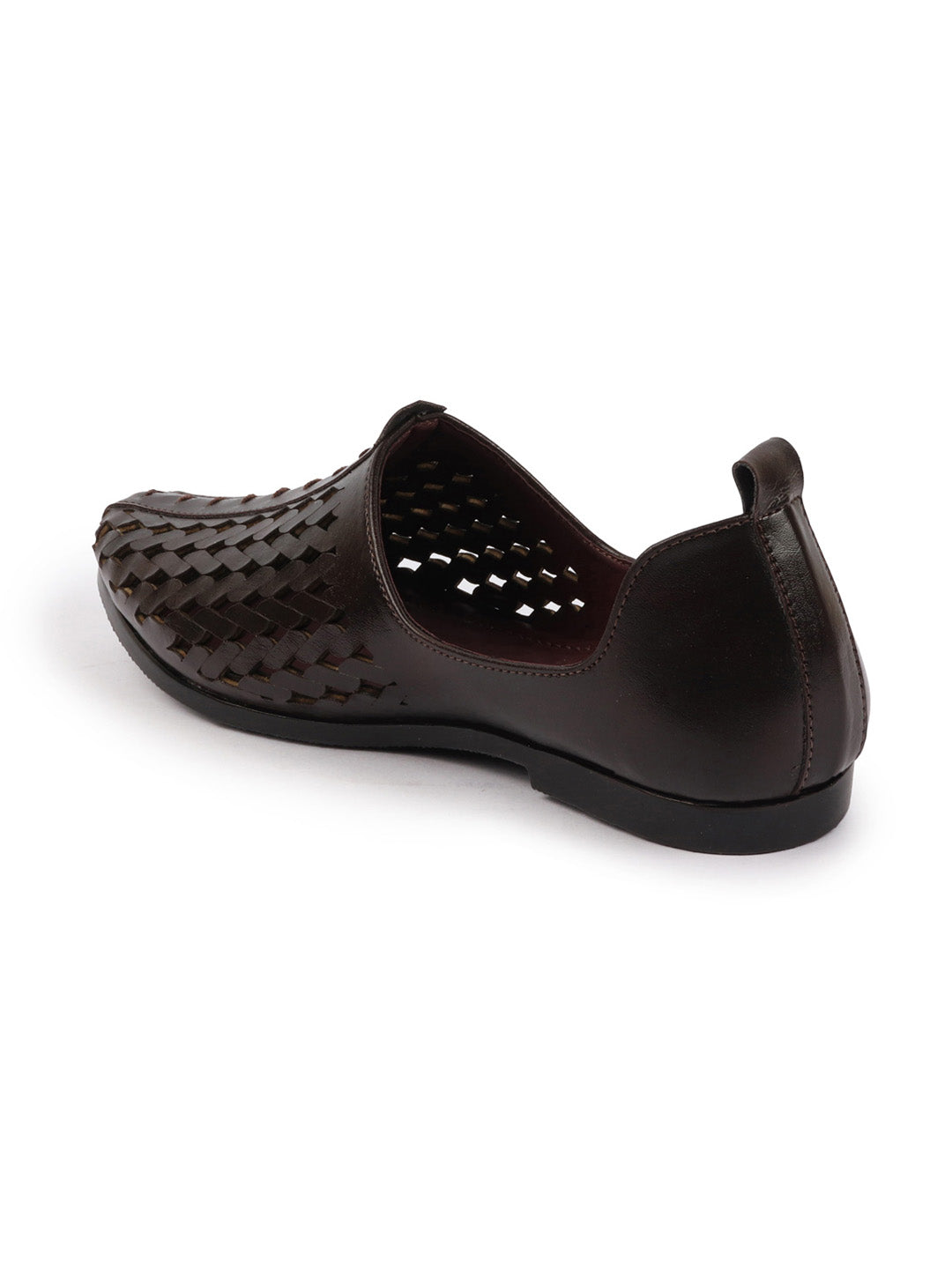 Shop Men Black Laser Cut Ethnic Punjabi Jalsa Jutti Mojari|Kolhapuri Breathable Jutti For Party|Wedding|Festival Online.