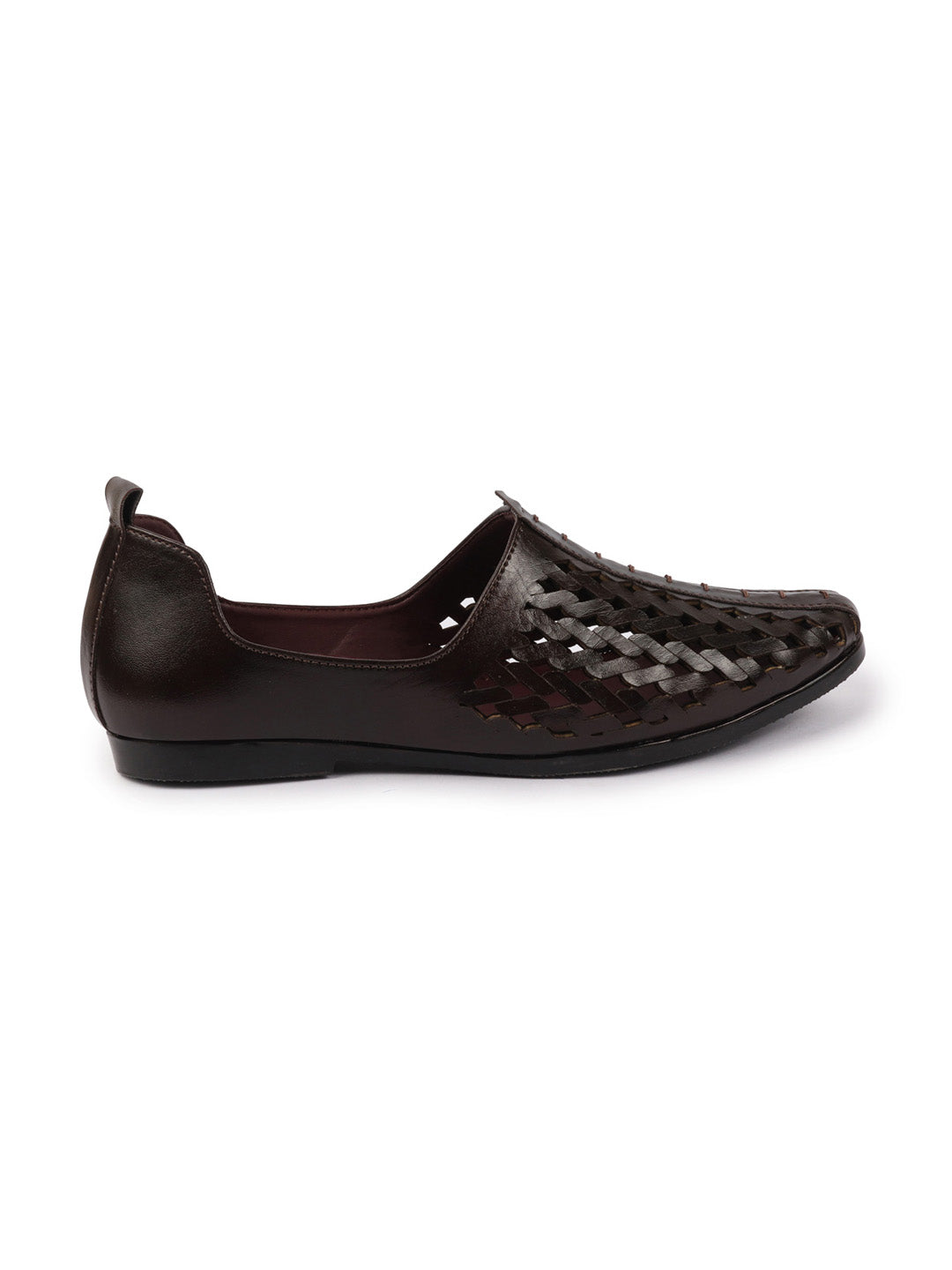 Shop Men Black Laser Cut Ethnic Punjabi Jalsa Jutti Mojari|Kolhapuri Breathable Jutti For Party|Wedding|Festival Online.