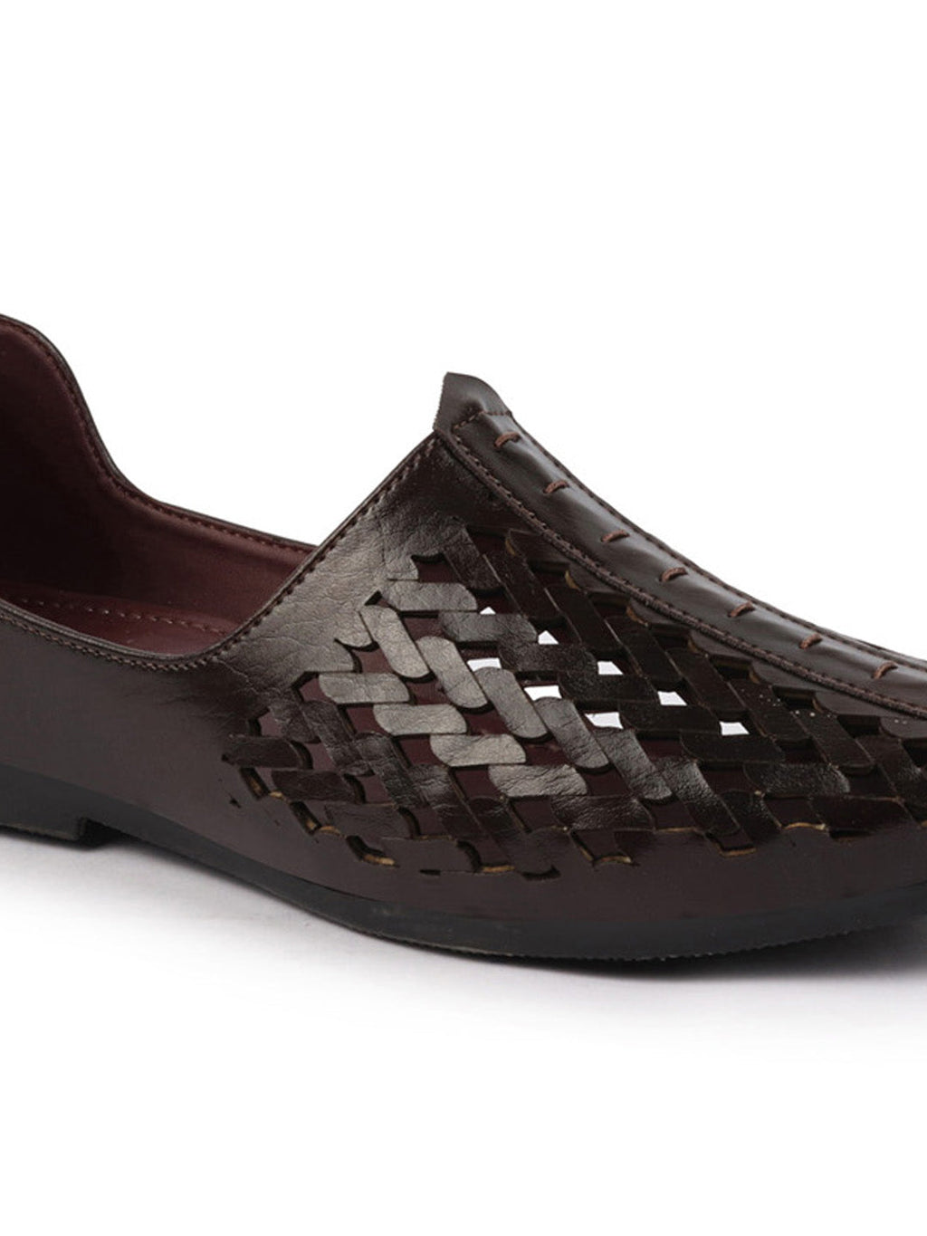 Shop Men Black Laser Cut Ethnic Punjabi Jalsa Jutti Mojari|Kolhapuri Breathable Jutti For Party|Wedding|Festival Online.