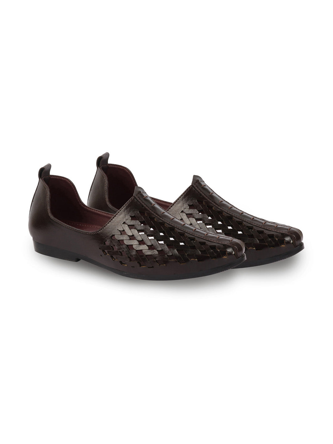 Shop Men Black Laser Cut Ethnic Punjabi Jalsa Jutti Mojari|Kolhapuri Breathable Jutti For Party|Wedding|Festival Online.