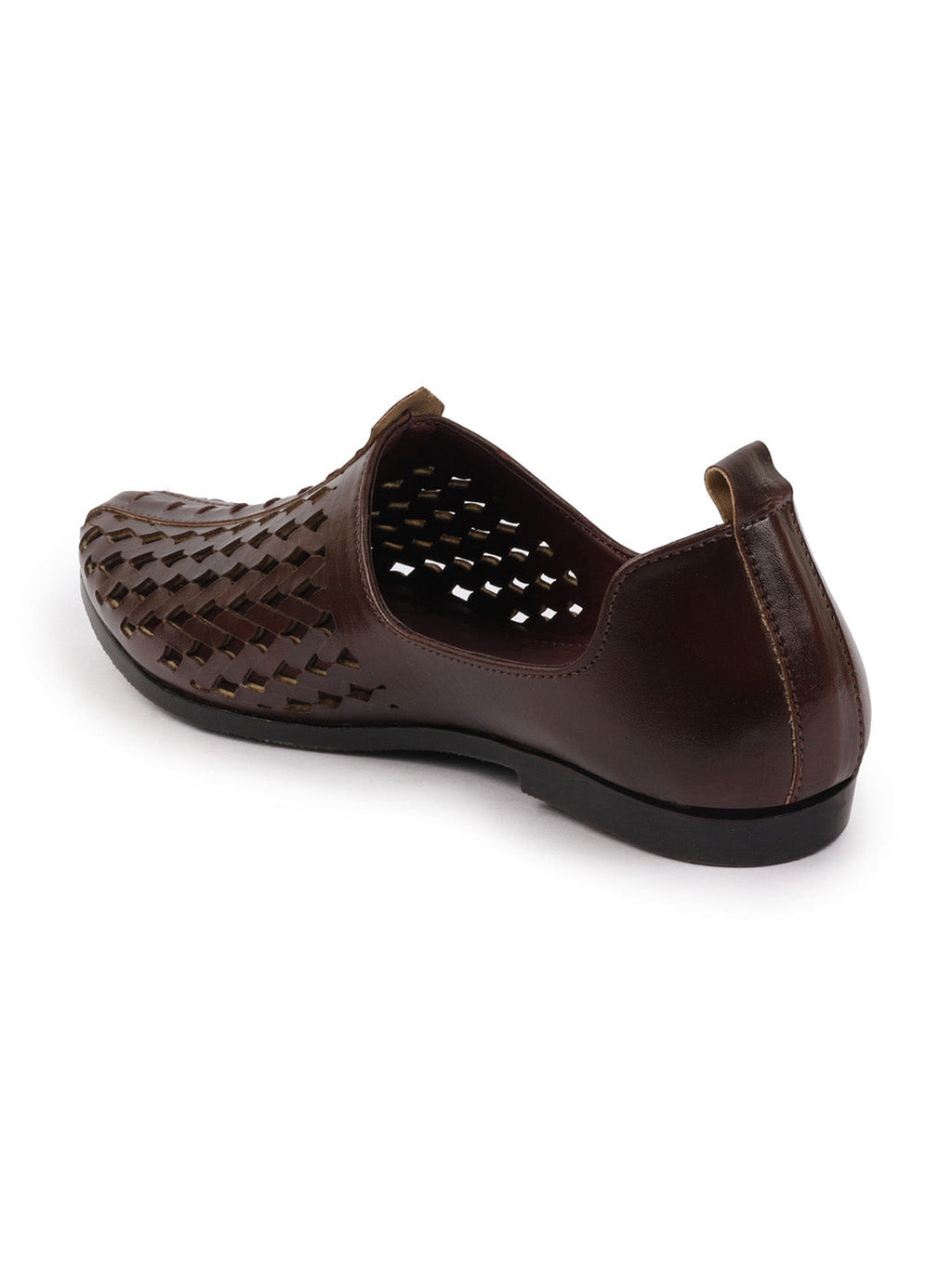 Shop Men Brown Laser Cut Ethnic Punjabi Jalsa Jutti Mojari|Kolhapuri Breathable Jutti For Party|Wedding|Festival Online.