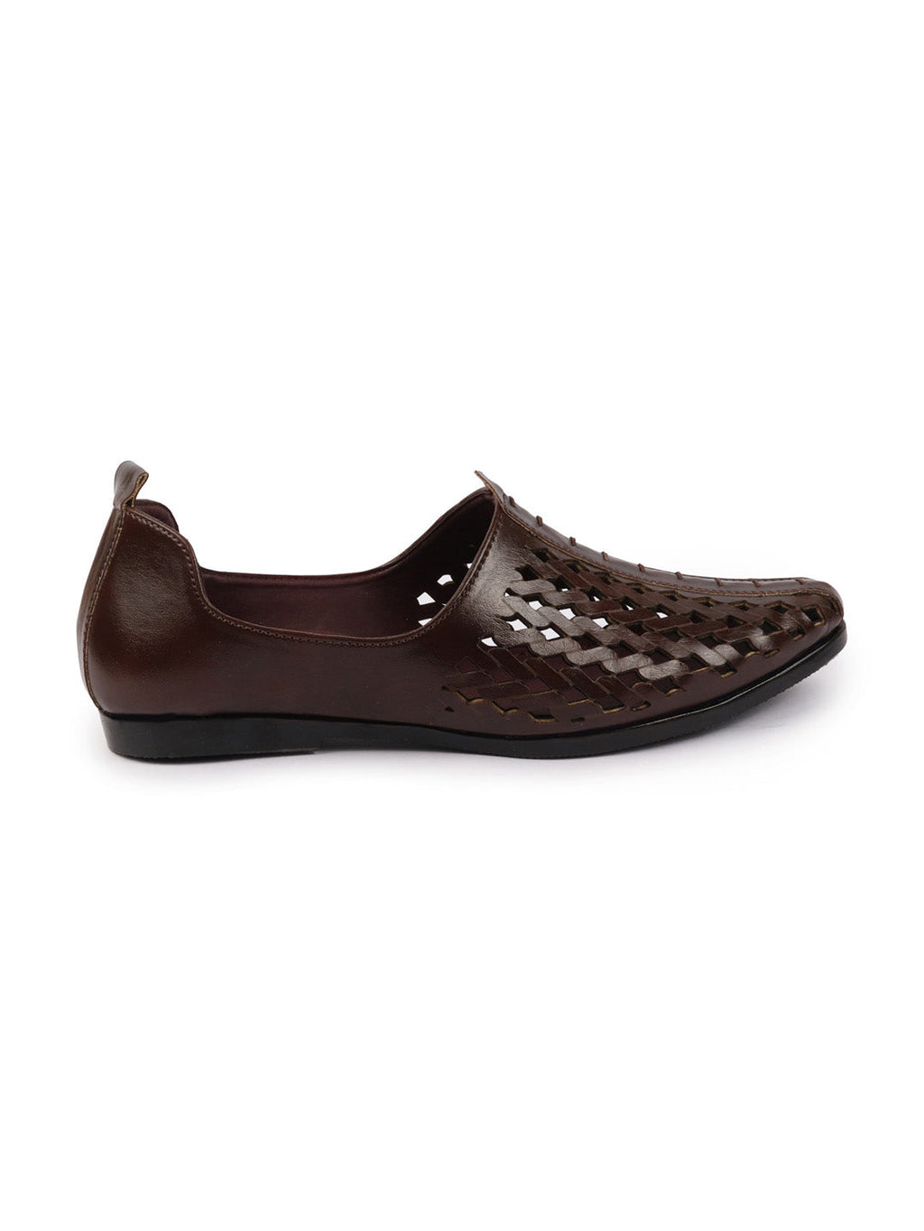 Shop Men Brown Laser Cut Ethnic Punjabi Jalsa Jutti Mojari|Kolhapuri Breathable Jutti For Party|Wedding|Festival Online.