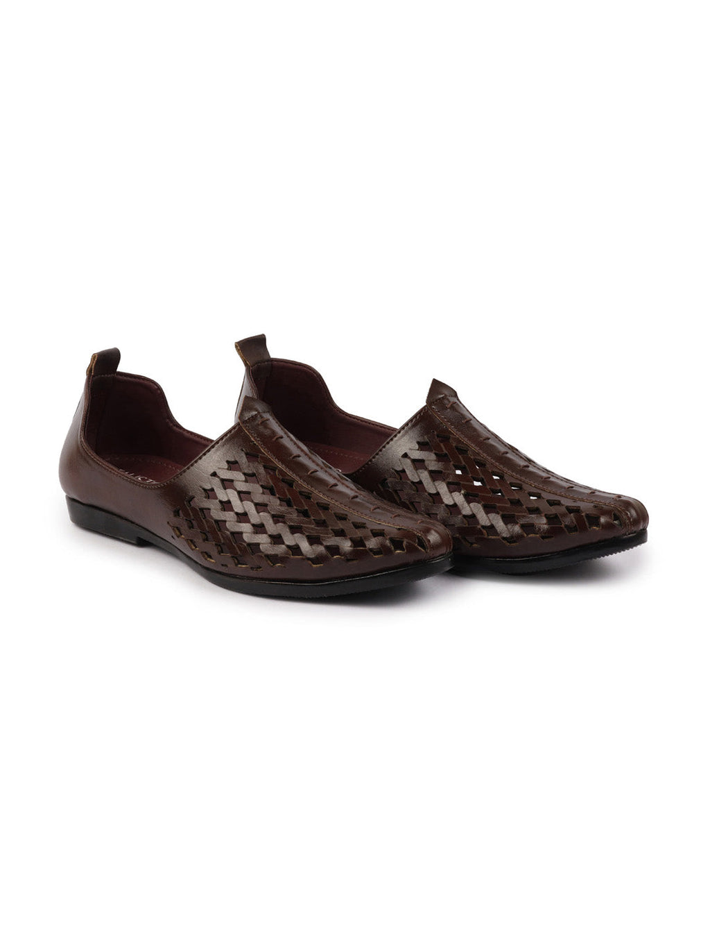 Shop Men Brown Laser Cut Ethnic Punjabi Jalsa Jutti Mojari|Kolhapuri Breathable Jutti For Party|Wedding|Festival Online.