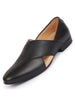 Men Formal Black Peshawari Front Open Leather Slip On Shoes