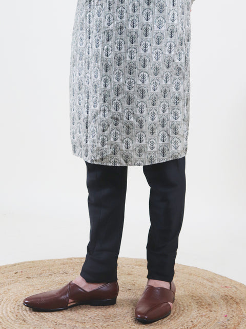 men formal brown peshawari front open leather slip on shoes