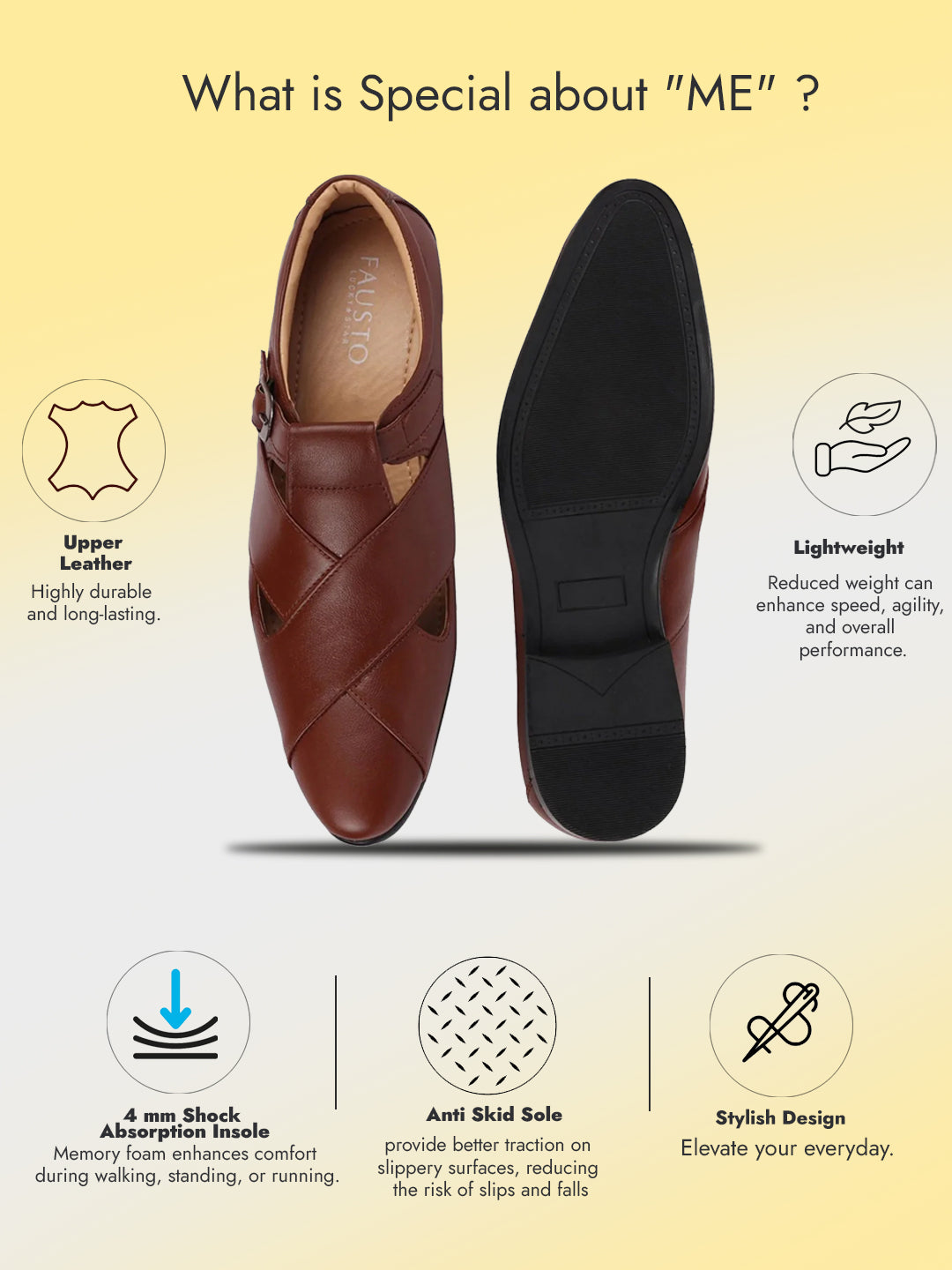 Shop Men Tan Peshawari Leather Sandals Online.