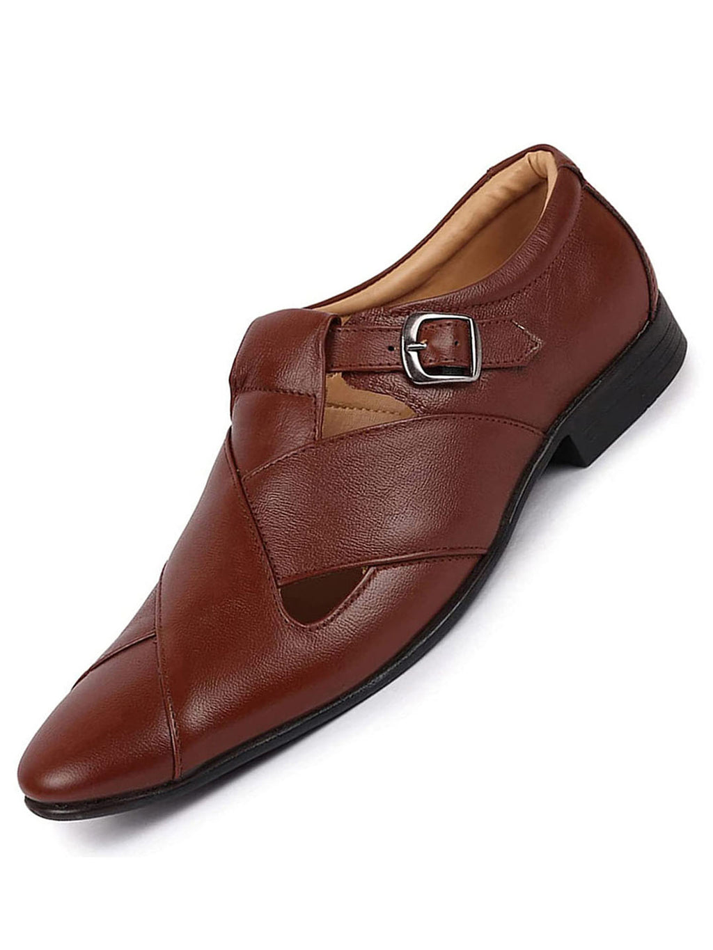 Men Tan Peshawari Leather Sandals