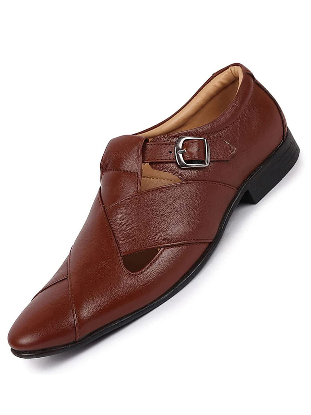 Men Tan Peshawari Leather Sandals