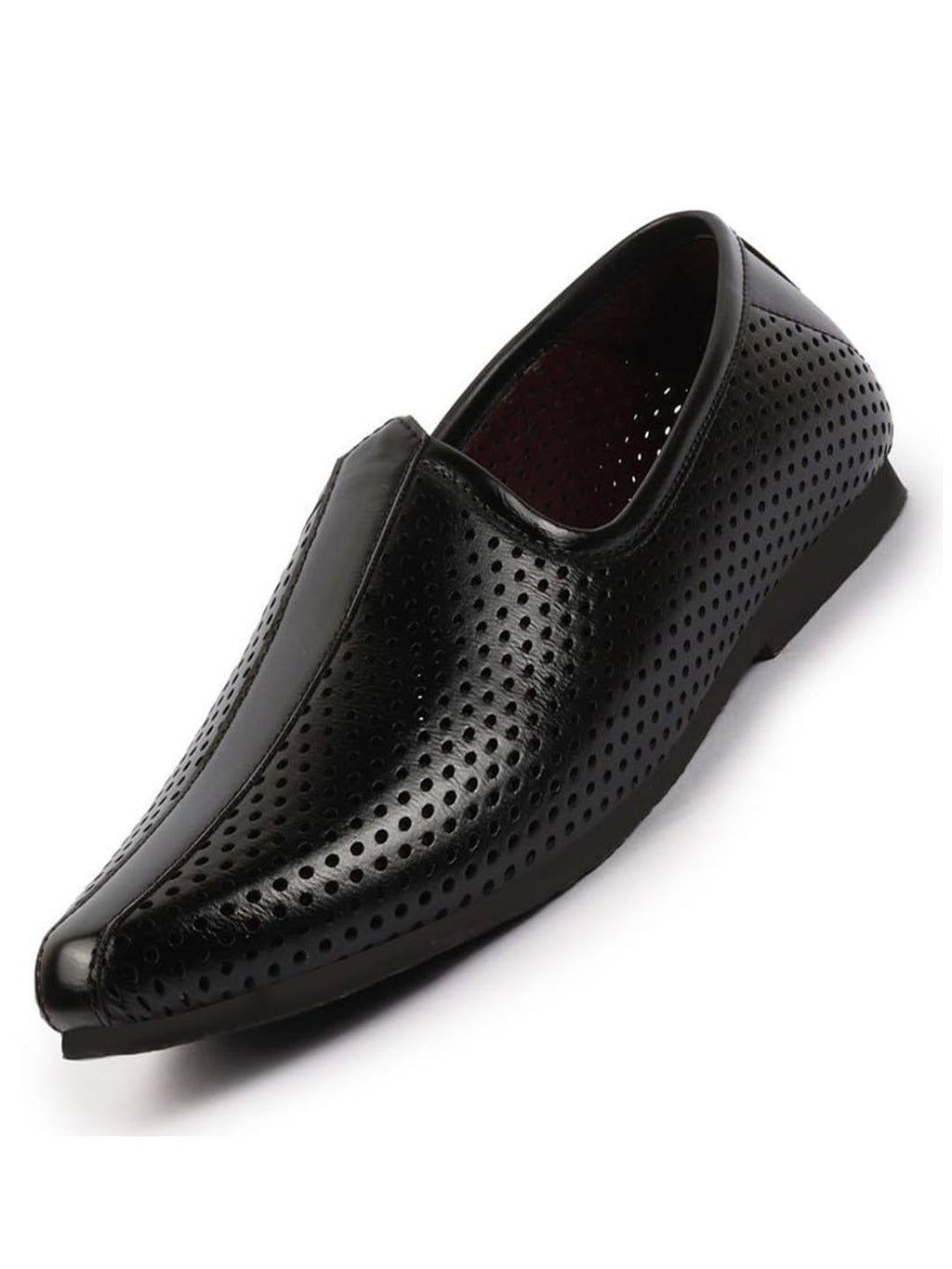 men black traditional laser cut ethnic breathable jalsa jutti mojari for party|wedding|festival