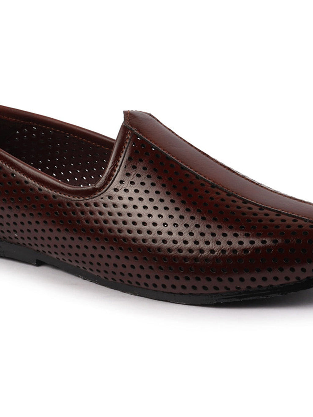 Shop Men Cherry Traditional Laser Cut Ethnic Breathable Jalsa Jutti Mojari For Party|Wedding|Festival Online.