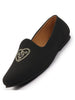 Men Black Traditional Ethnic Embroidered Design Velvet Slip On Juttis & Mojaris For Party|Wedding|Festival