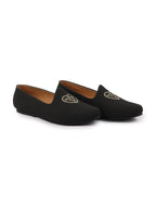 Shop Men Black Traditional Ethnic Embroidered Design Velvet Slip On Juttis & Mojaris For Party|Wedding|Festival Online.