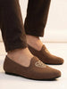 Men Brown Traditional Ethnic Embroidered Design Velvet Slip On Juttis & Mojaris For Party|Wedding|Festival