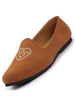Men Tan Traditional Ethnic Embroidered Design Velvet Slip On Juttis & Mojaris For Party|Wedding|Festival