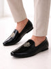 Men Black Patent Glossy Ethnic Embroidered Design Slip On Shiny Juttis & Mojaris For Party|Wedding|Festival
