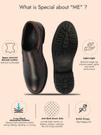 Shop Men Brown Genuine Burnish Leather Formal Dress Slip On Shoes With Memory Cushion Footbed For Office|Work|Loafer|Half Shoes|Cut Shoe Online.