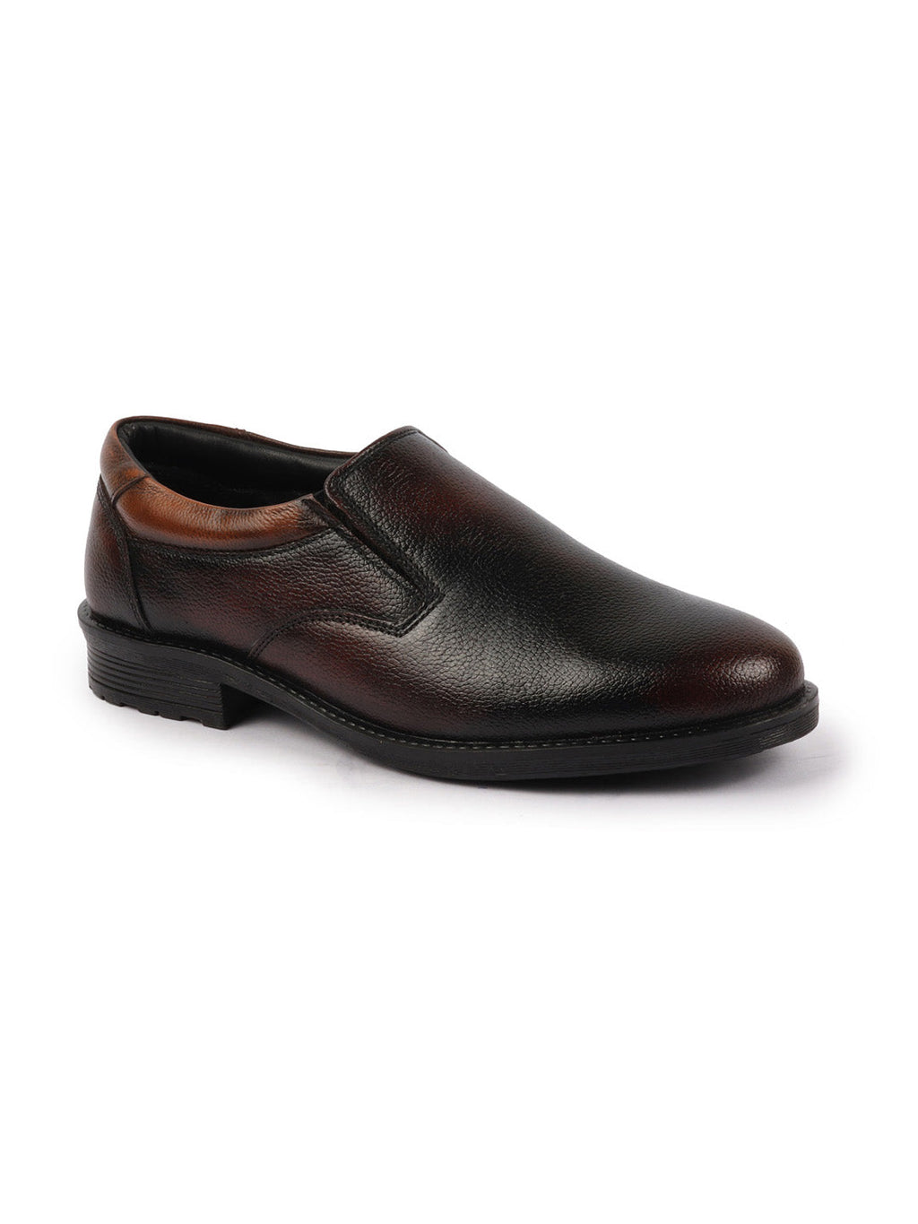 Shop Men Brown Genuine Burnish Leather Formal Dress Slip On Shoes With Memory Cushion Footbed For Office|Work|Loafer|Half Shoes|Cut Shoe Online.