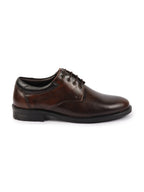 Shop Men Brown Genuine Burnish Leather Formal Lace Up Derby Shoes For Office|Work Online.