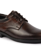 Shop Men Brown Genuine Burnish Leather Formal Lace Up Derby Shoes For Office|Work Online.
