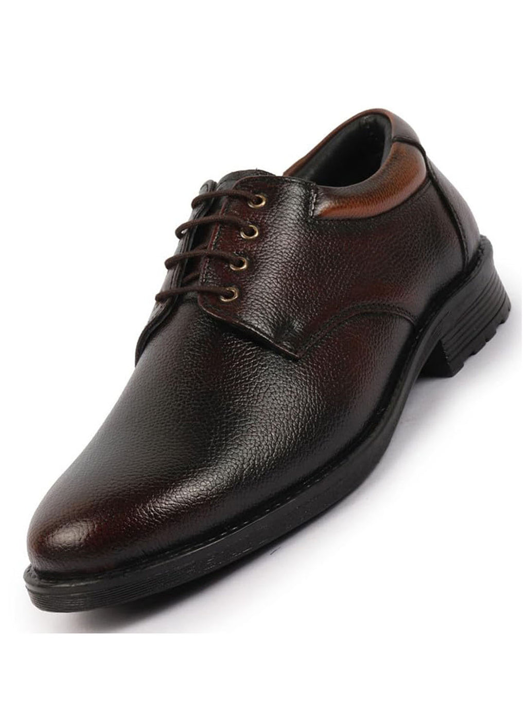Shop Men Tan Genuine Burnish Leather Formal Lace Up Derby Shoes For Office|Work Online.
