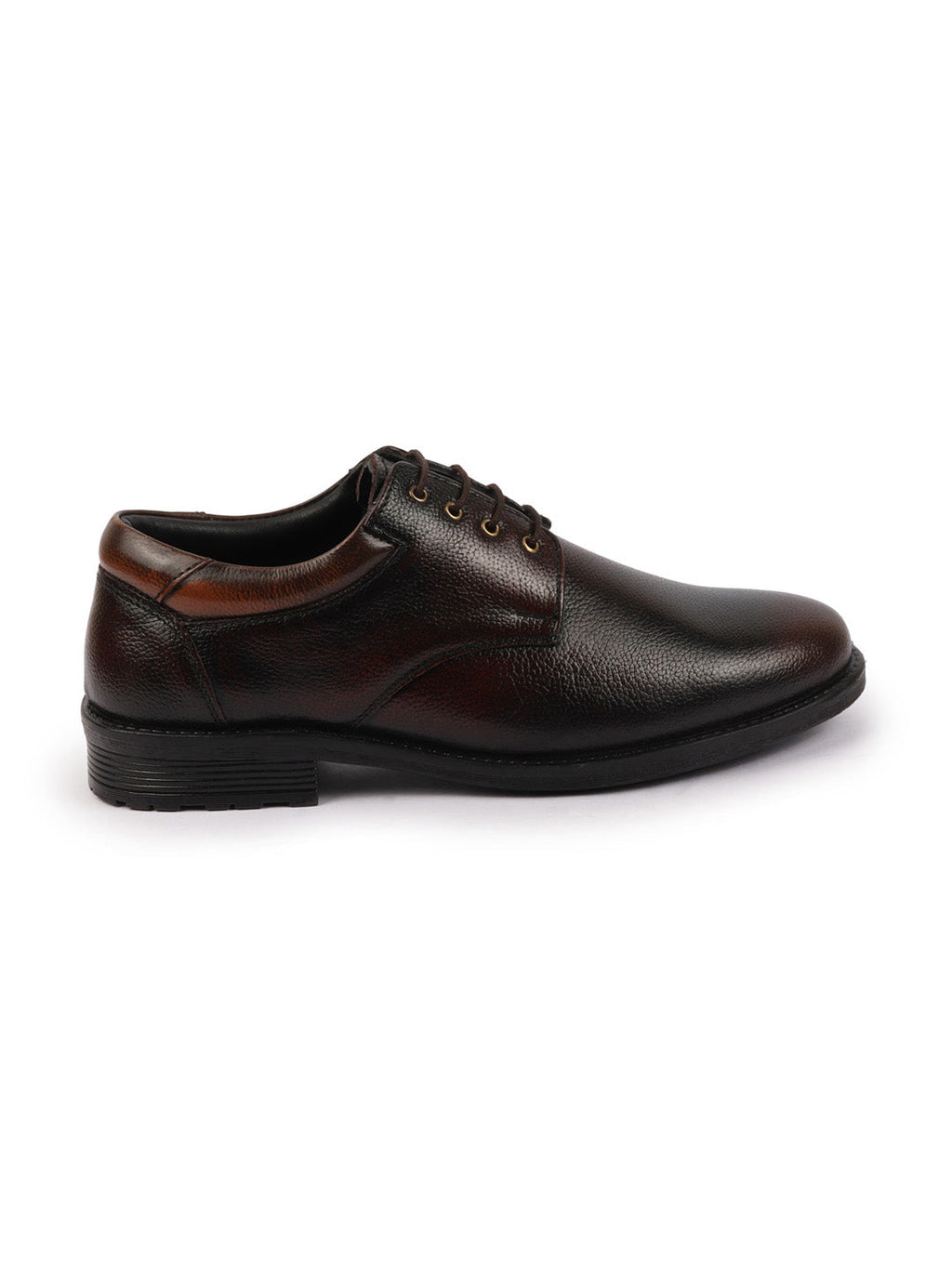 Shop Men Tan Genuine Burnish Leather Formal Lace Up Derby Shoes For Office|Work Online.