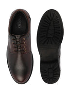 Shop Men Tan Genuine Burnish Leather Formal Lace Up Derby Shoes For Office|Work Online.