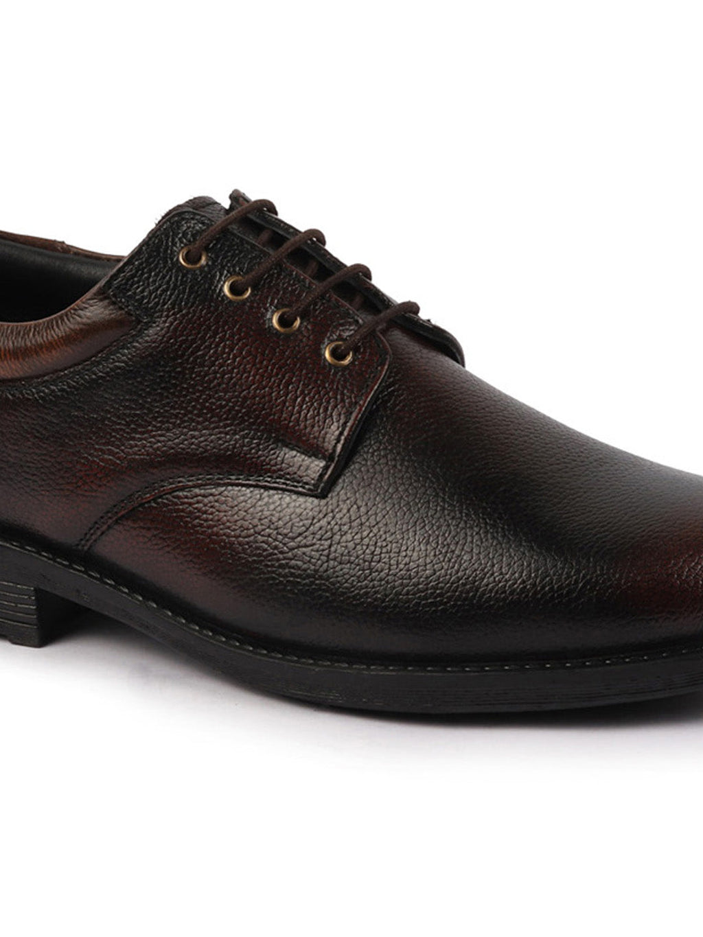 Shop Men Tan Genuine Burnish Leather Formal Lace Up Derby Shoes For Office|Work Online.