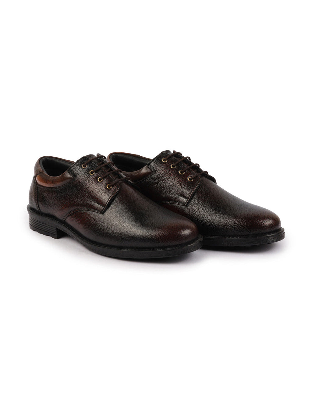 Shop Men Tan Genuine Burnish Leather Formal Lace Up Derby Shoes For Office|Work Online.