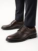 Men Tan Genuine Burnish Leather Formal Lace Up Derby Shoes For Office|Work