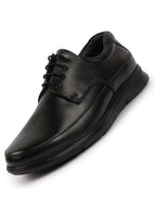Shop Men Black Genuine Burnish Leather Formal Dress Lace Up Flat Heel Shoes For Office|Work Online.