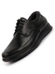 Men Black Genuine Burnish Leather Formal Dress Lace Up Flat Heel Shoes For Office|Work