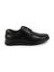 Shop Men Black Genuine Burnish Leather Formal Dress Lace Up Flat Heel Shoes For Office|Work Online.